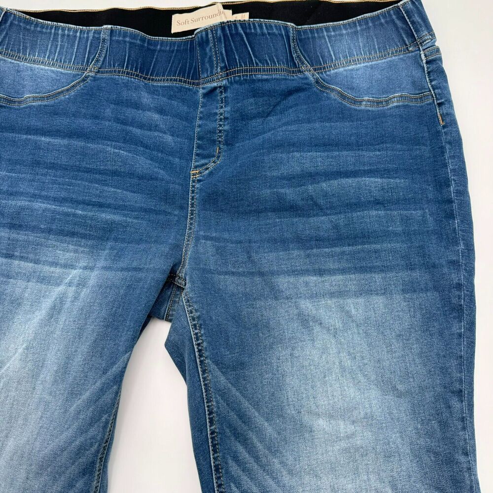 SOFT SURROUNDINGS‎ Woman's 2X 22/24 Elastic waist flare wide leg denim jeans